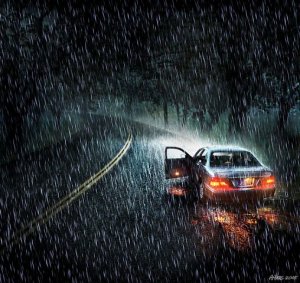 Город вскрыт лезвием мокрых трасс